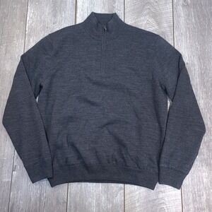 Footjoy FJ Mens 1/4 Zip Pullover Sweater Size Small Gray Wool Long Sleeve Jumper
